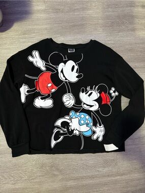 Black Mickey & Minnie Graphic Sweatshirt